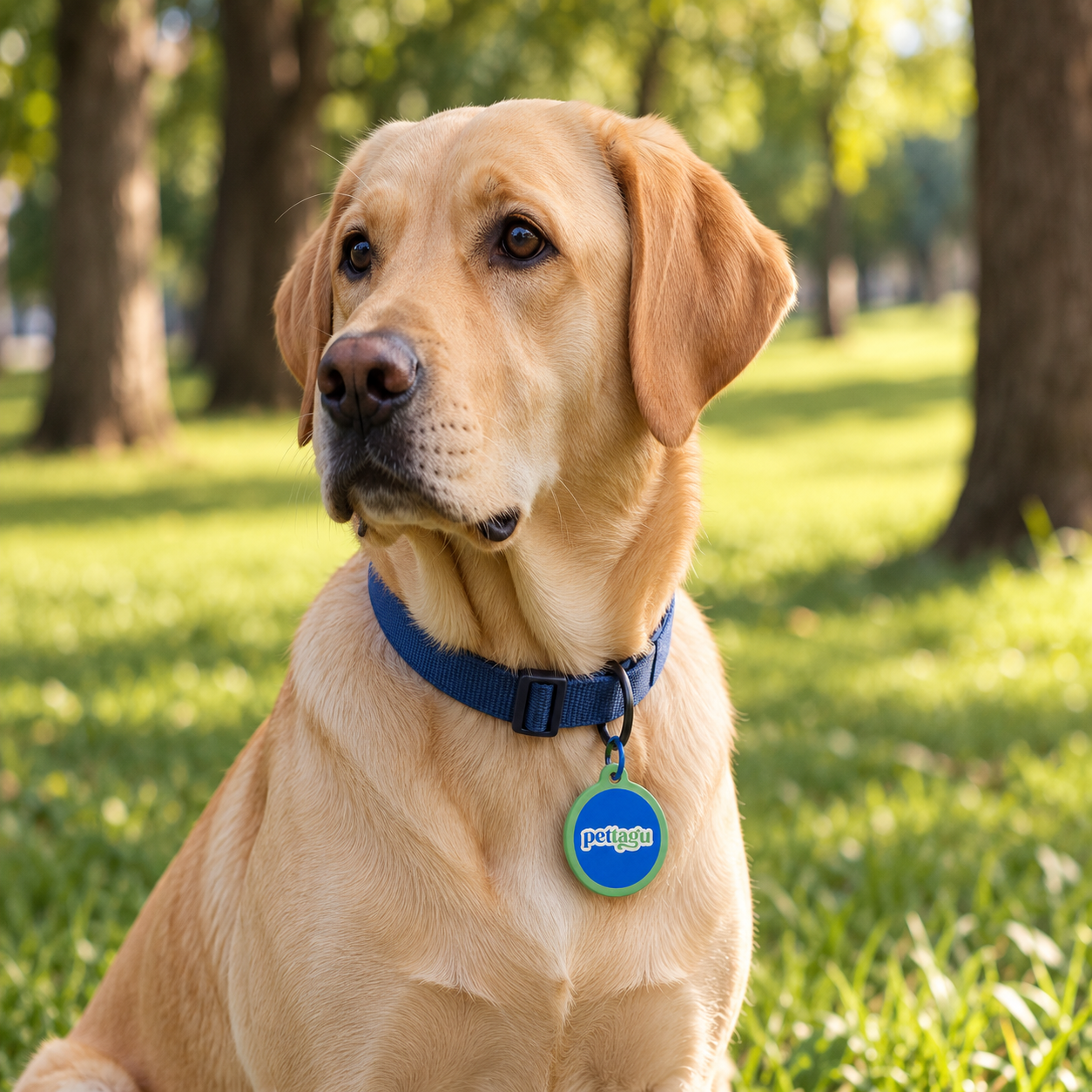 A Labrador wearing a Pettagu Tag