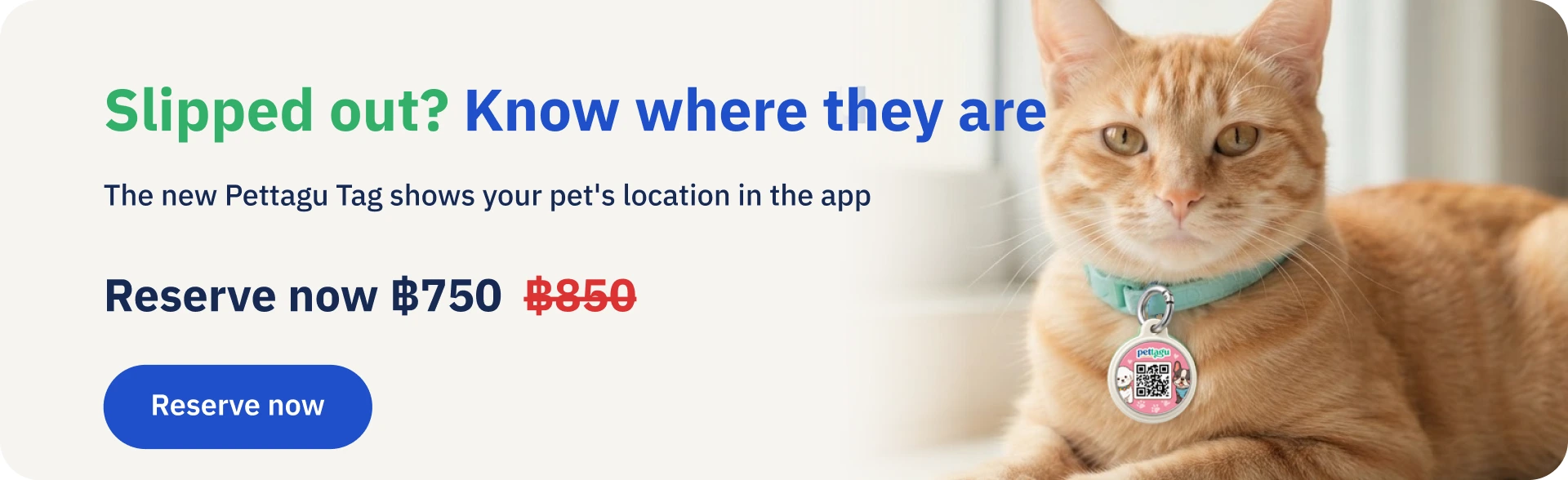 Reserve the new Pettagu Tag. Know where your pet is.