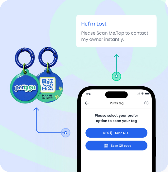 Pettagu digital health record app showing pet medical history, vaccine reminders and health profile